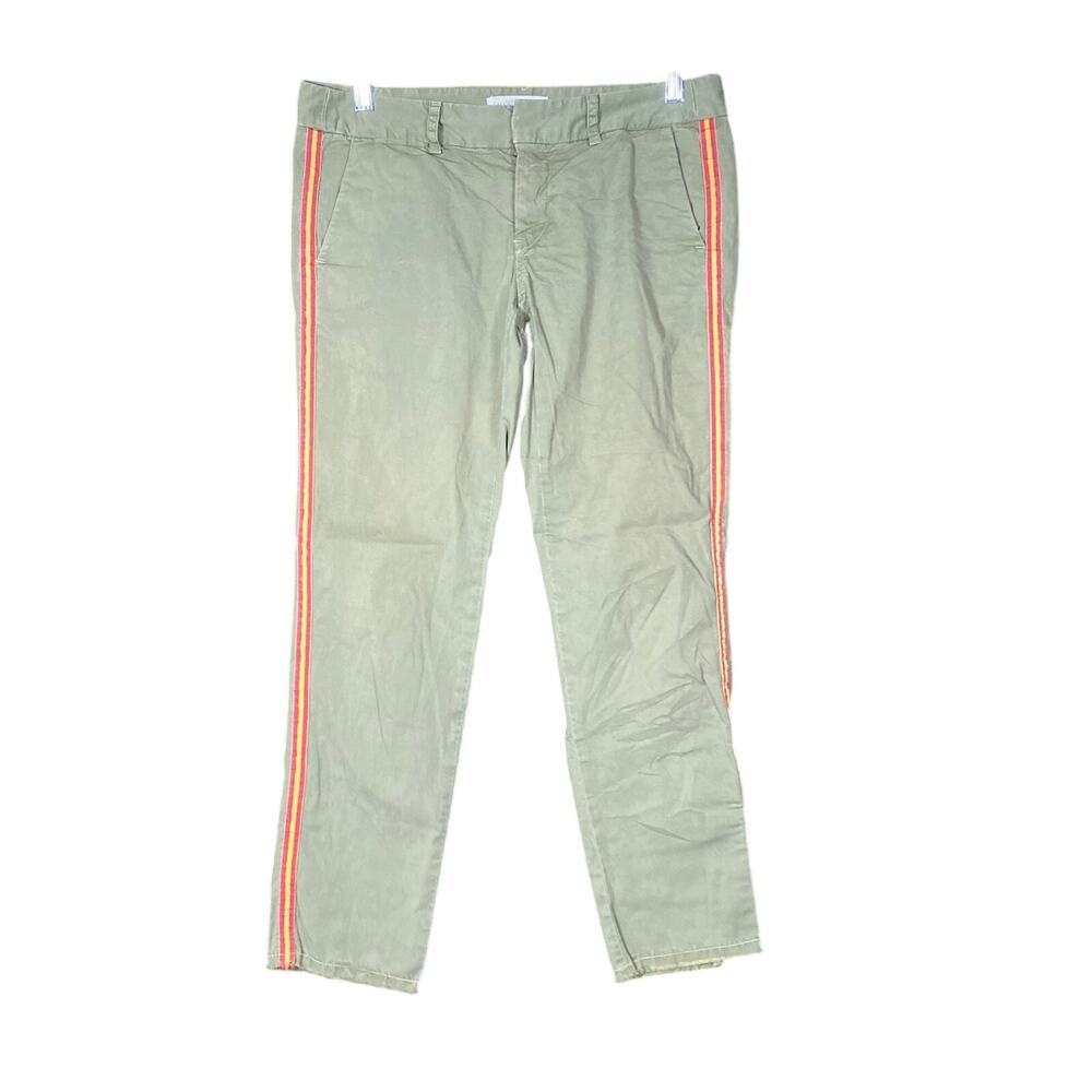 Nili Lotan Womens Pants Green East Hampton Mid Rise Side Stripe Stretch 2